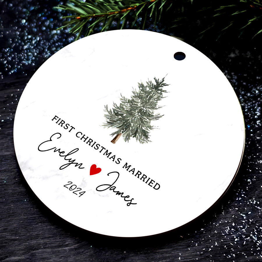 Mr Mrs Personalized Wedding Ornament