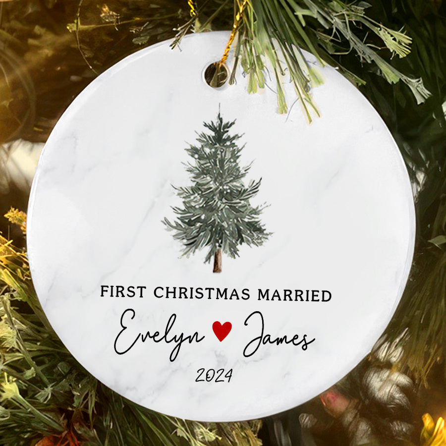 Mr Mrs Personalized Wedding Ornament