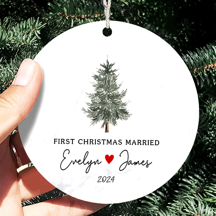 Mr Mrs Personalized Wedding Ornament