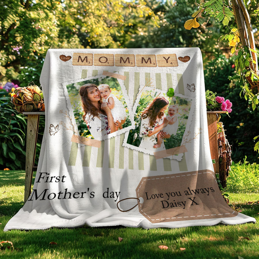 Personalised 1st Mothers Day Gifts Blanket