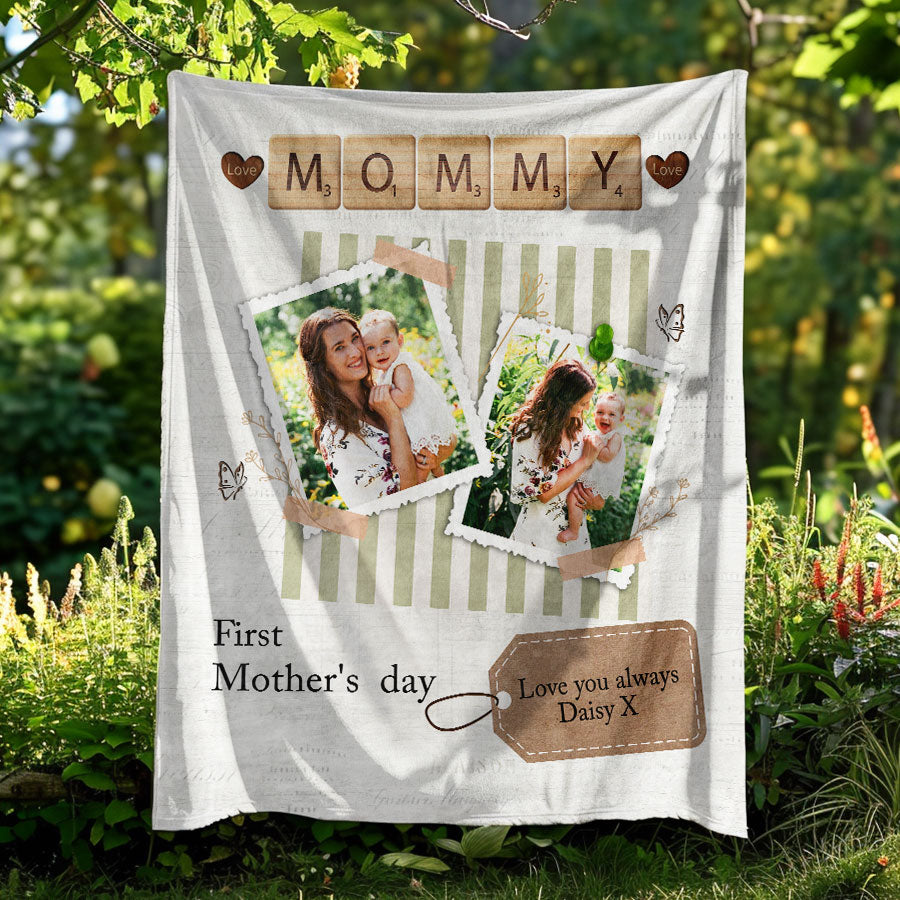 Personalised 1st Mothers Day Gifts Blanket