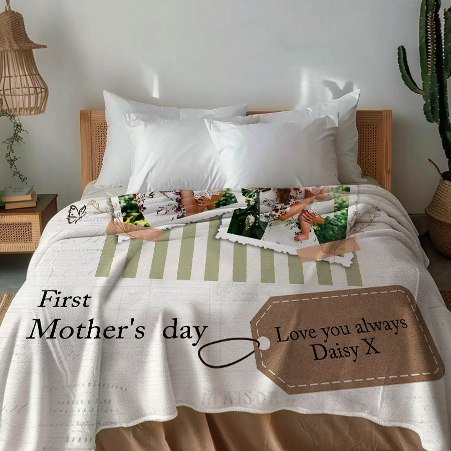 Personalised 1st Mothers Day Gifts Blanket