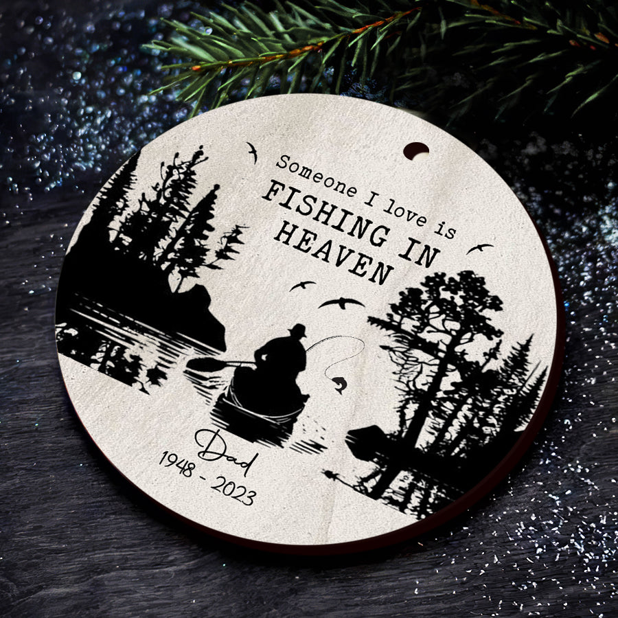 Fishing In Heaven Ornament, Memorial Ornaments For Dad
