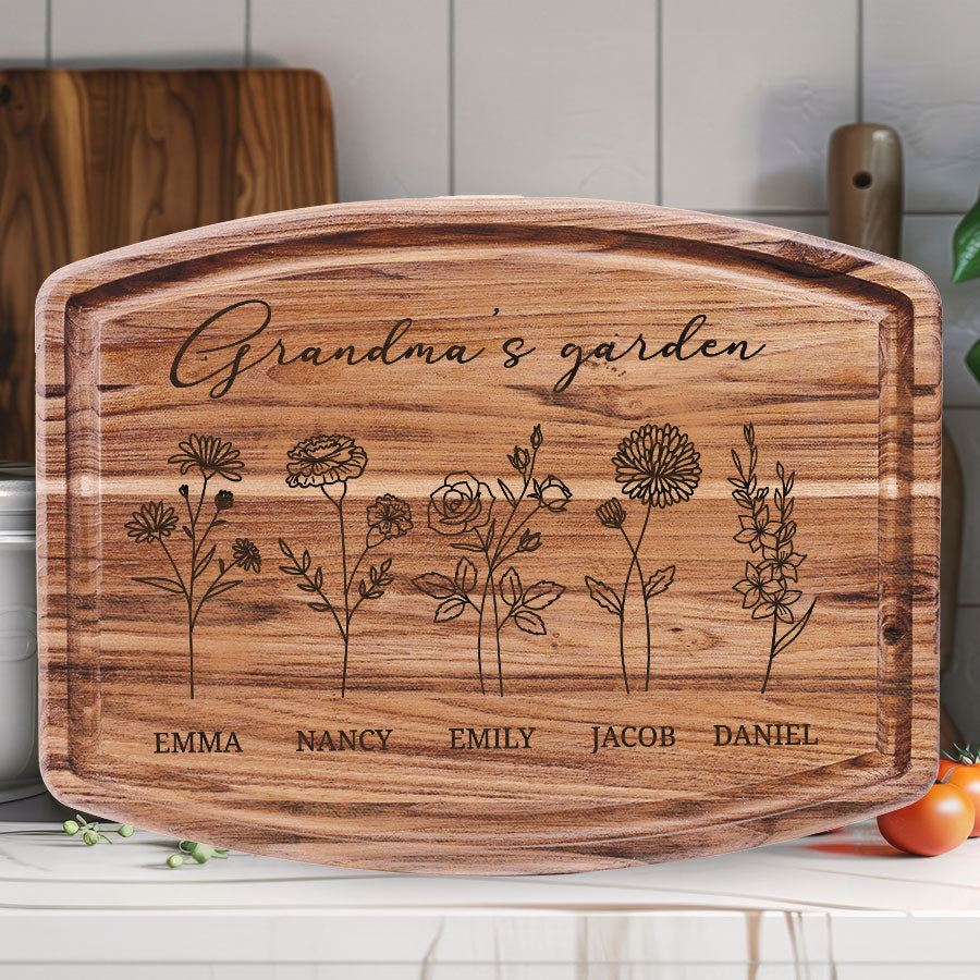 Grandma Cutting Board | Custom Grandma’S Garden Gifts | Grandma'S ...