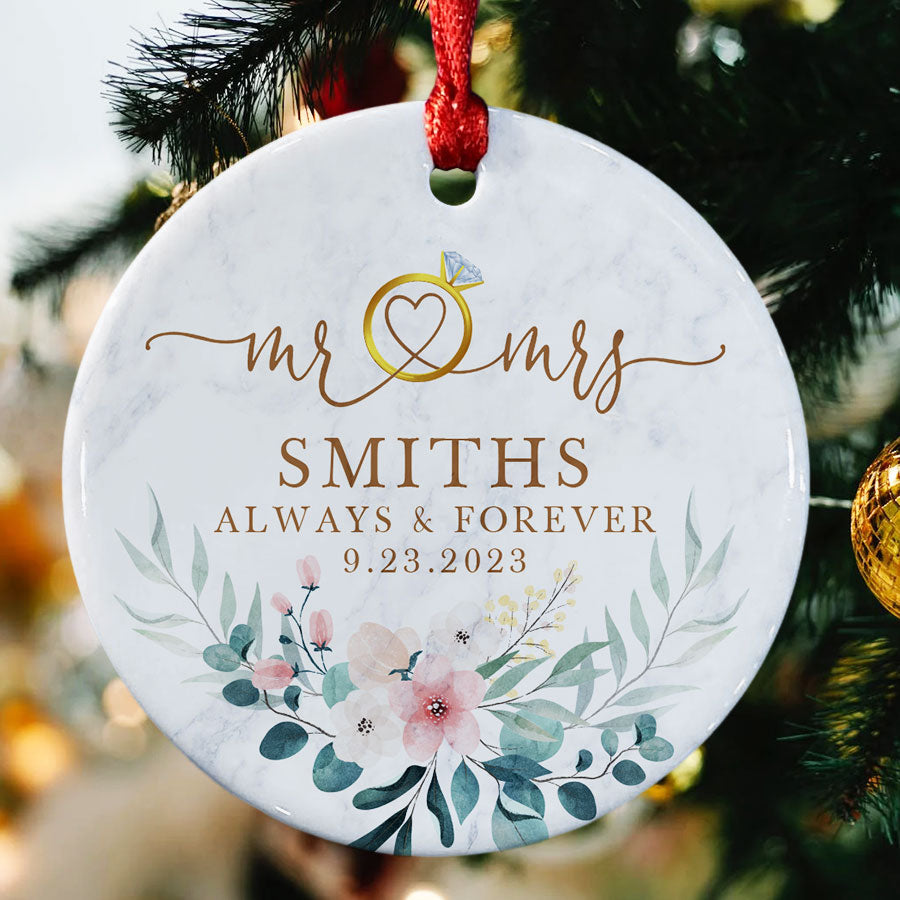 Marriage Ornaments | Personalized Wedding Ornaments | Ceramic Ornaments ...