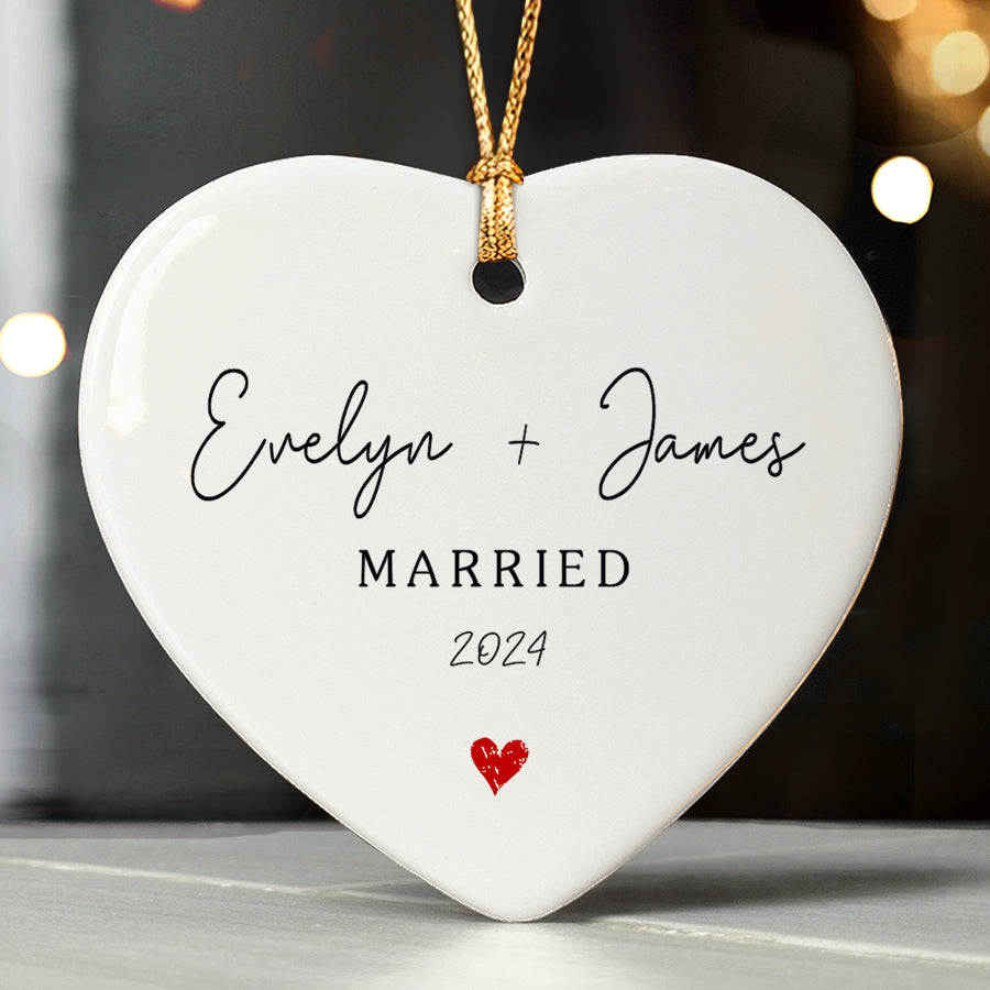 Heart Wedding Christmas Ornament