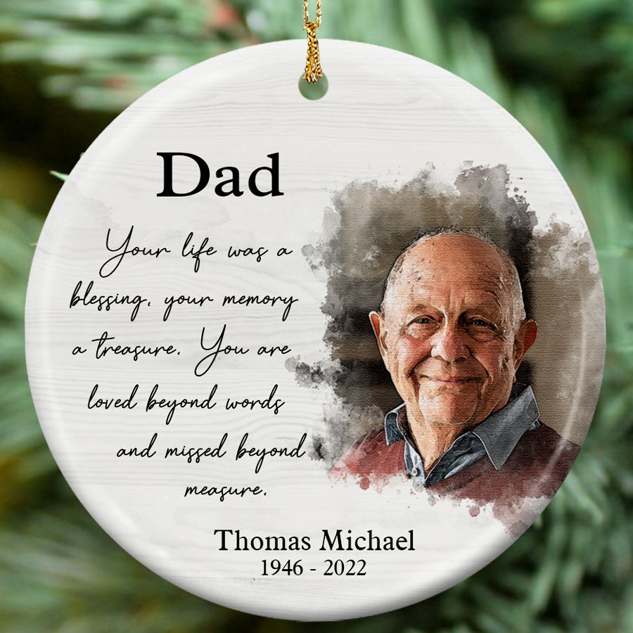 Memorial Ornaments for Dad