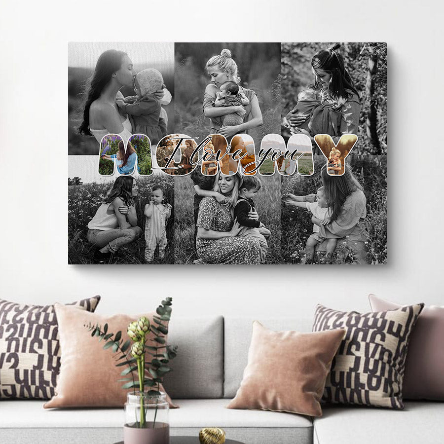 Picture Collage Mommy Mothers Day Gift Canvas