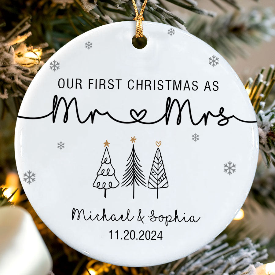 Custom First Christmas Married Ornament