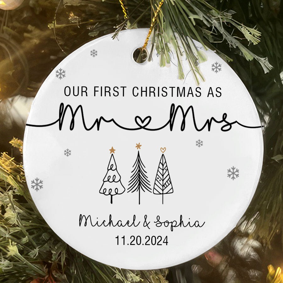 Custom First Christmas Married Ornament