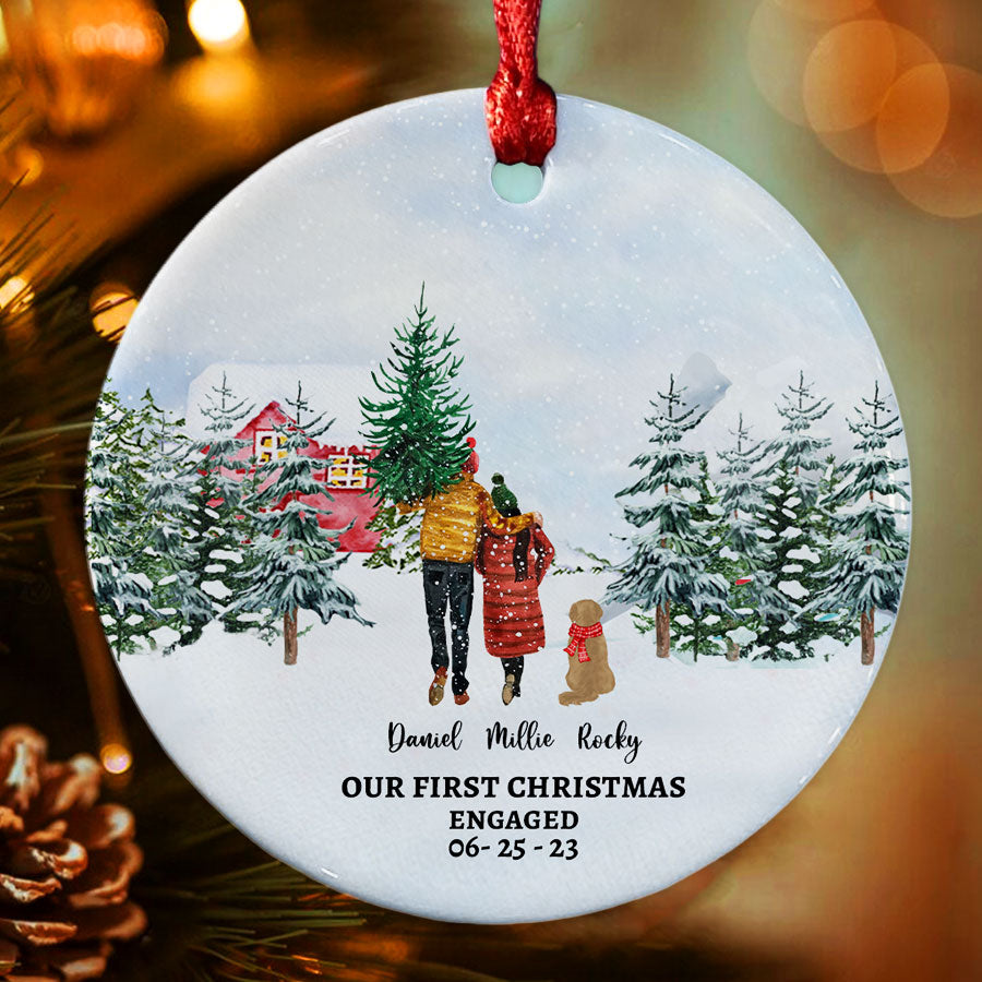 Our First Christmas Engaged Ornament