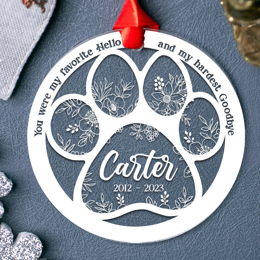 Paw Print Memorial Ornament