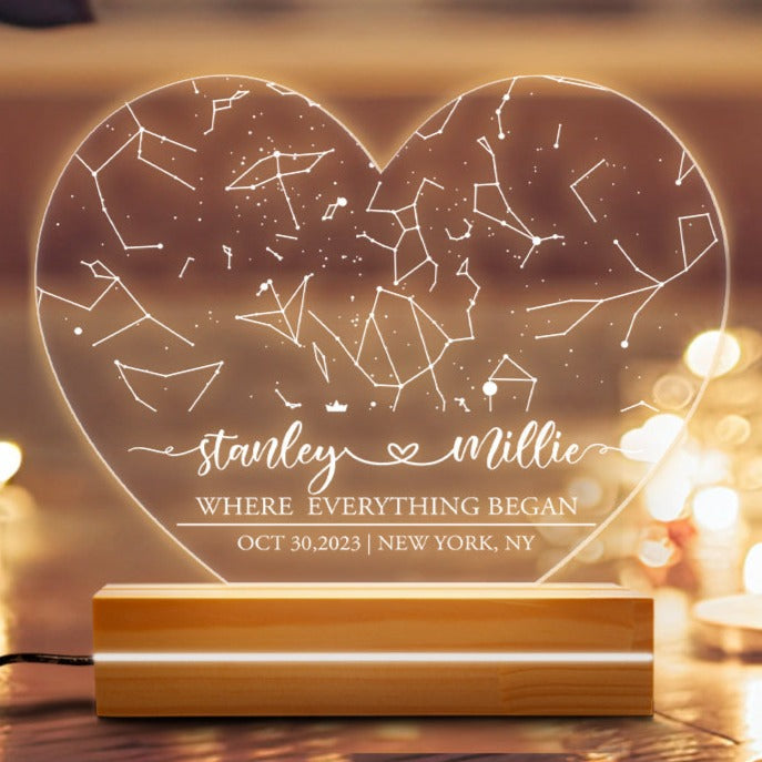 Where Everything Began Custom Star Map LED Night Light