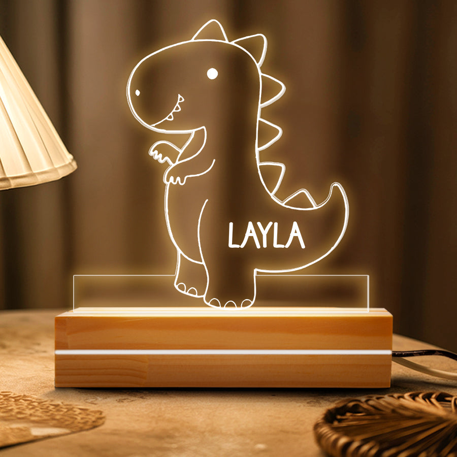 Kids Personalized Acrylic Night Light Dinosaur