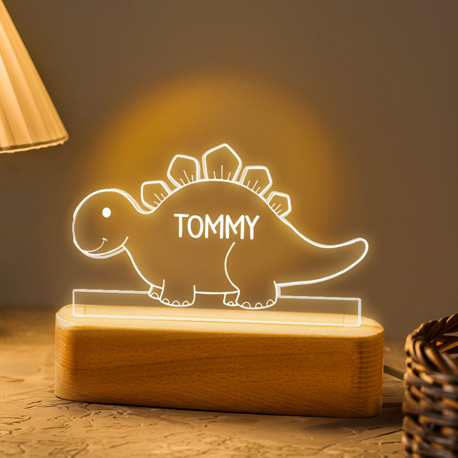 Kids Personalized Acrylic Night Light Dinosaur