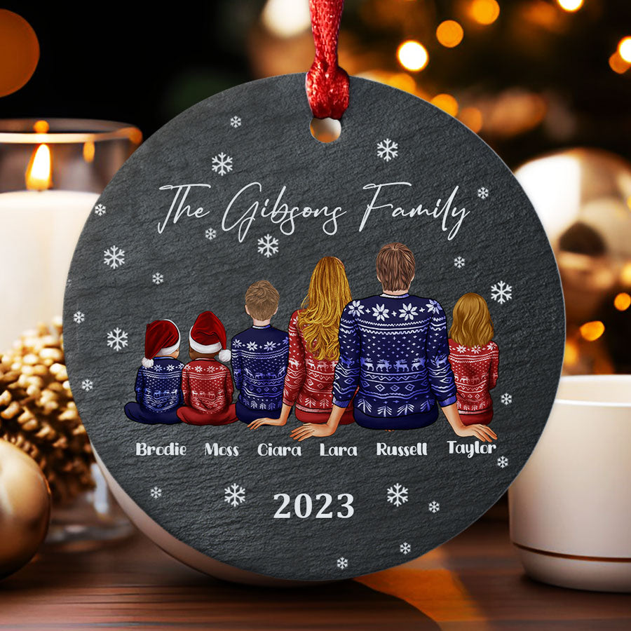 Family of 6 Christmas Ornaments