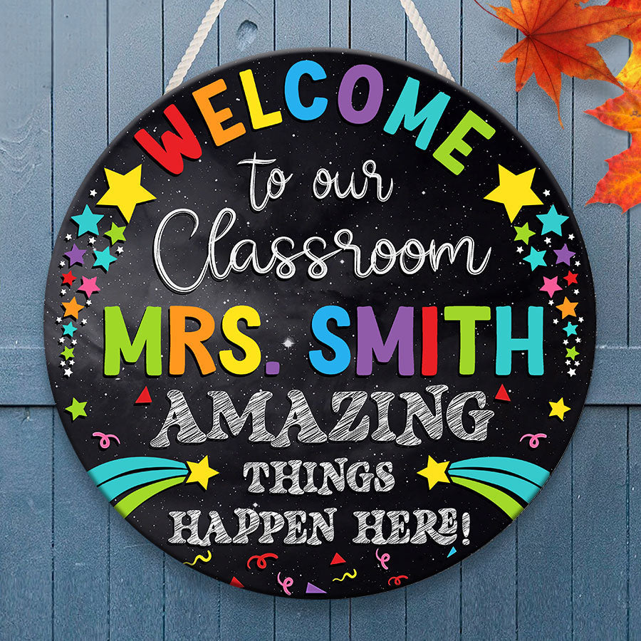 personalized teacher door signs