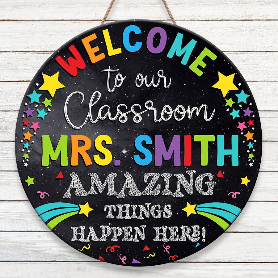 personalized teacher door signs