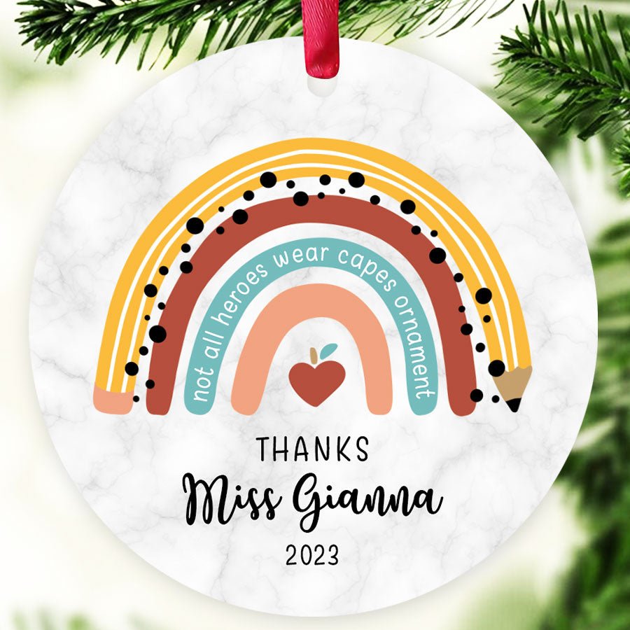 Personalized Teacher Ornament | Teach Love Inspire Ornament | Not All ...