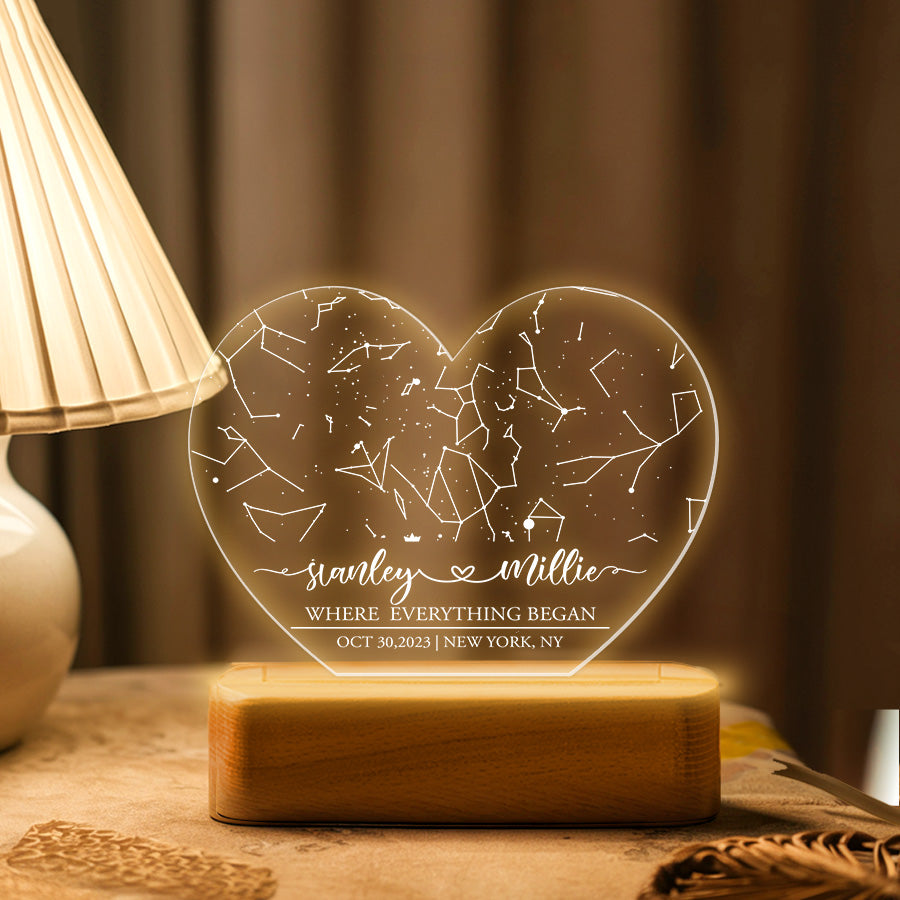 Custom Star Map Acrylic Plaque Night Light