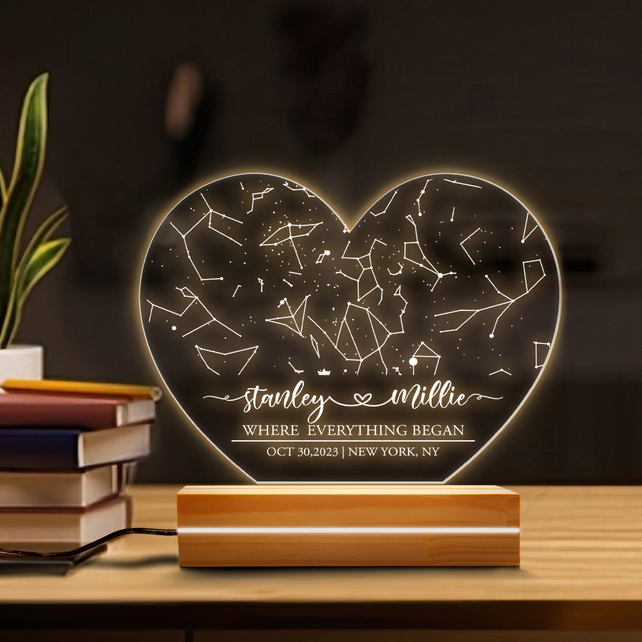 Custom Star Map Acrylic Plaque Night Light