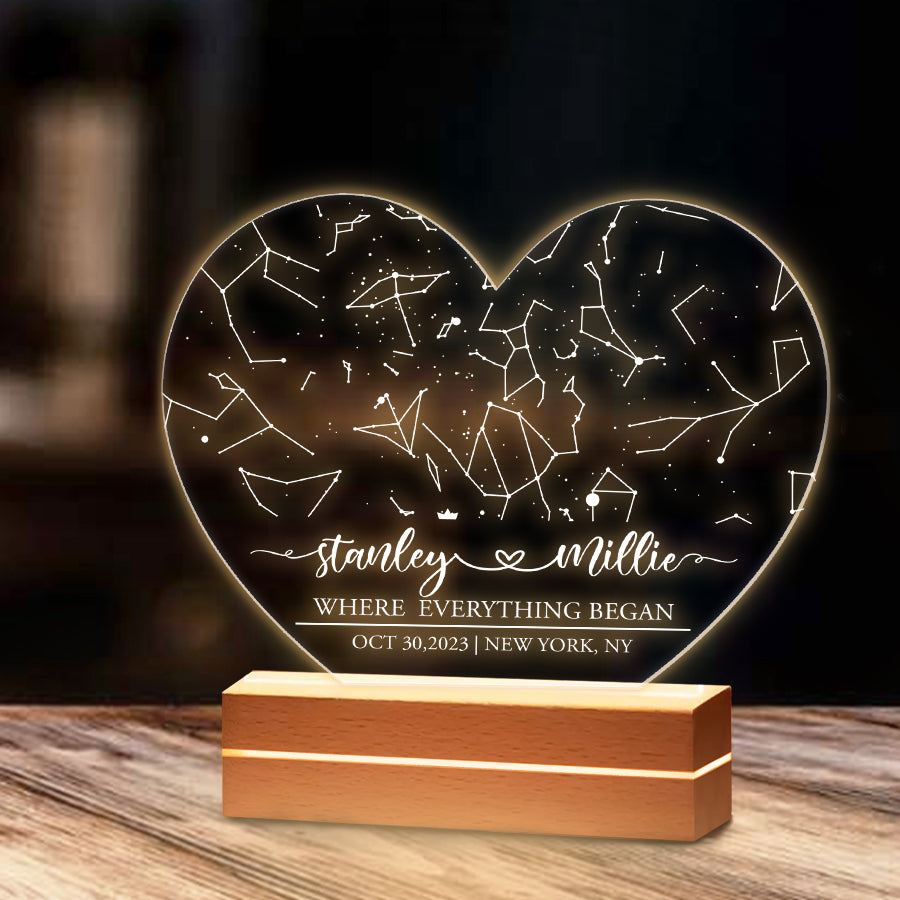 Custom Star Map Acrylic Plaque Night Light