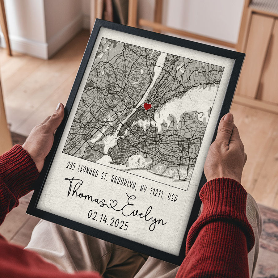 Custom Canvas Map Valentine