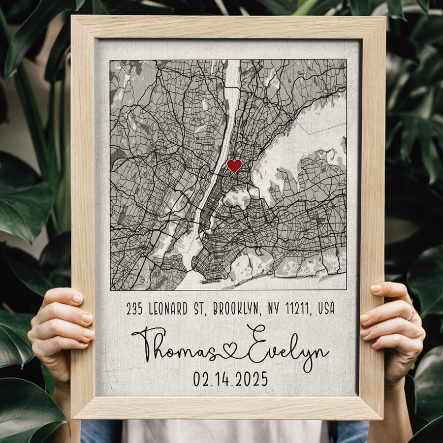 Custom Canvas Map Valentine