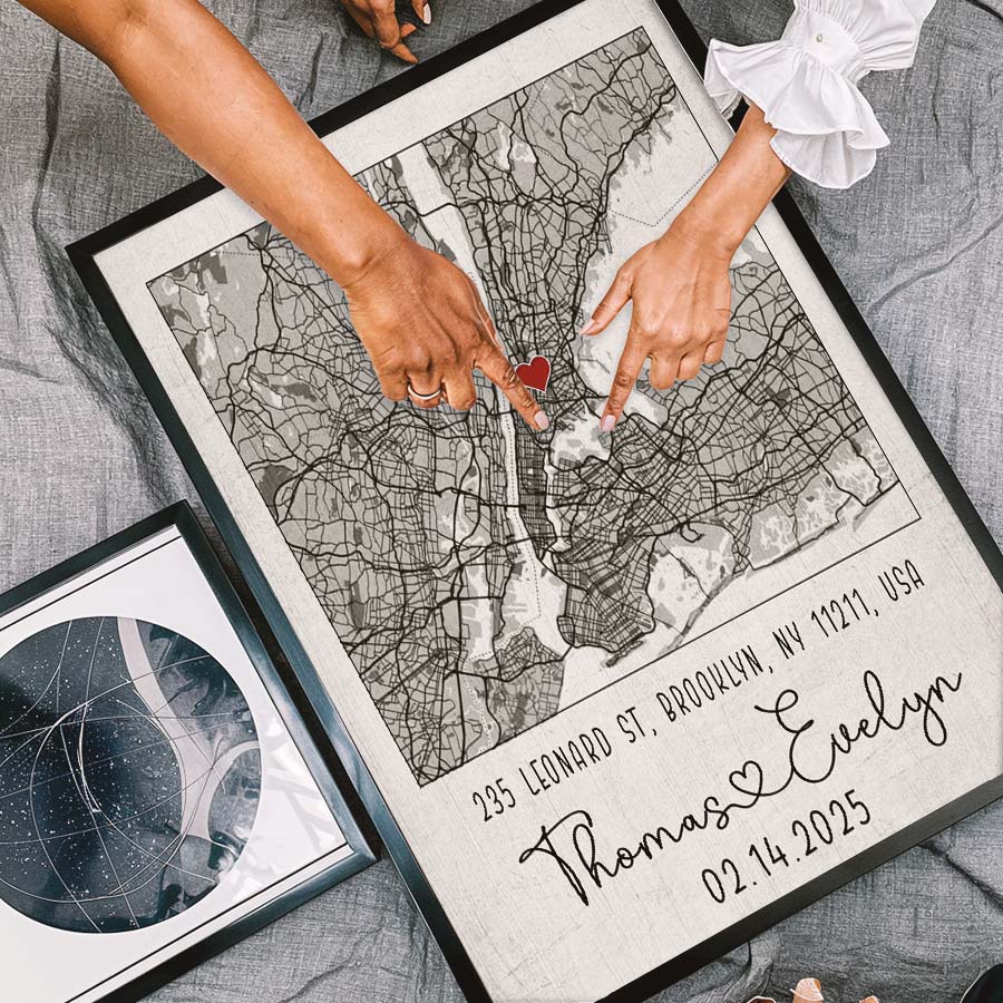 Custom Canvas Map Valentine