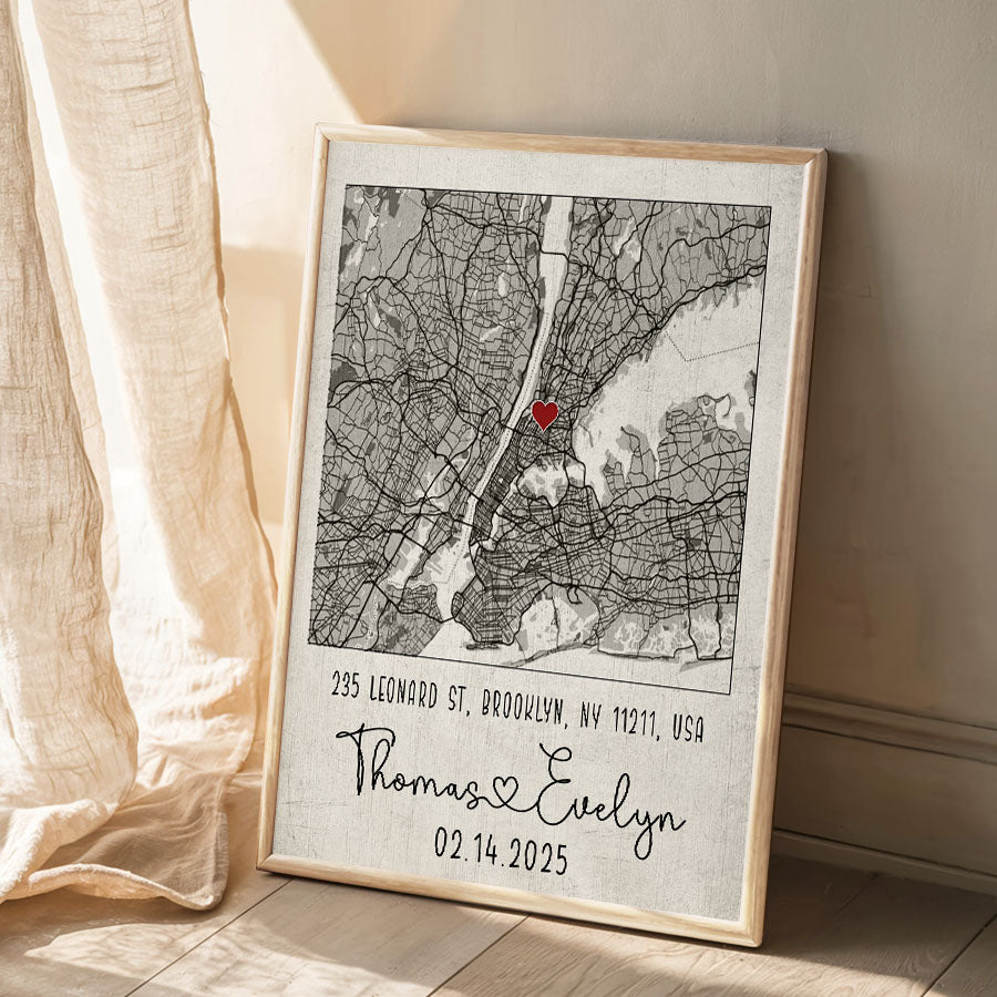 Custom Canvas Map Valentine