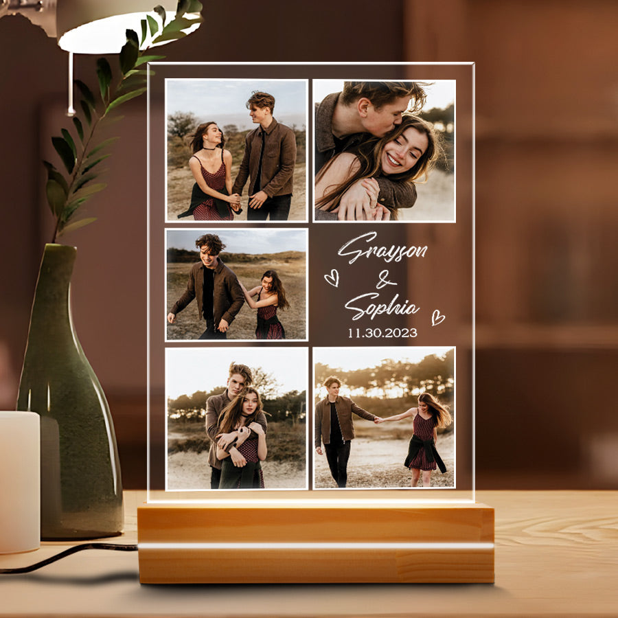 Custom Photo Collage Plaque Led Night Light