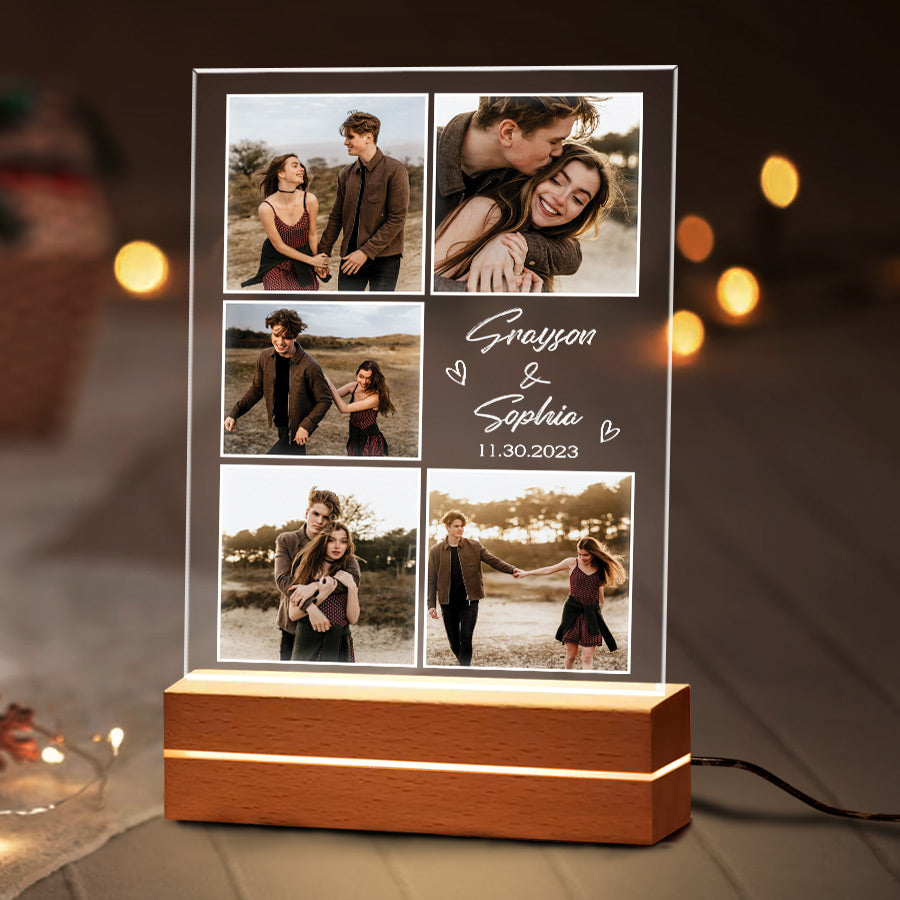 Custom Photo Collage Plaque Led Night Light