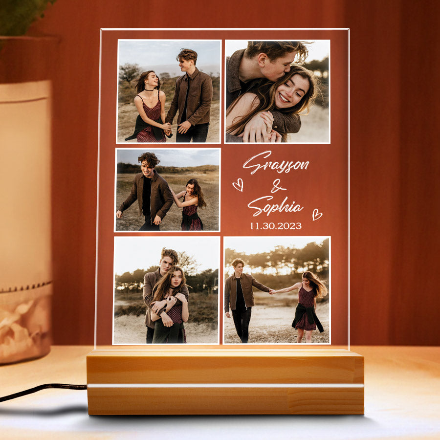 Custom Photo Collage Plaque Led Night Light