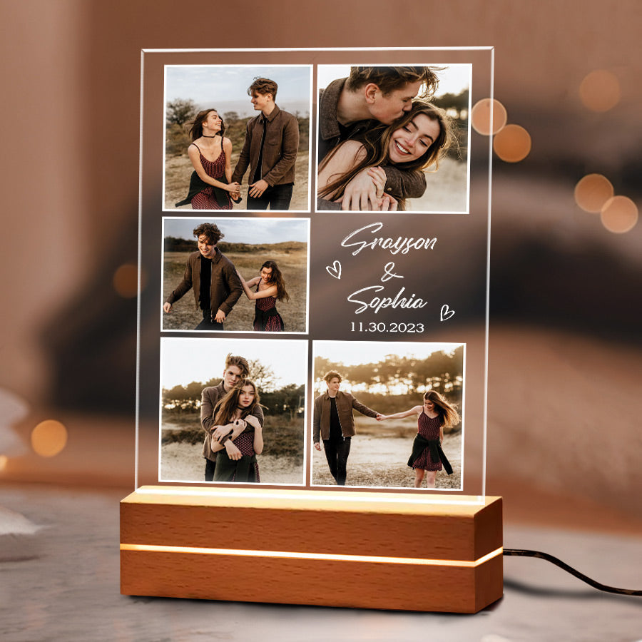 Custom Photo Collage Plaque Led Night Light