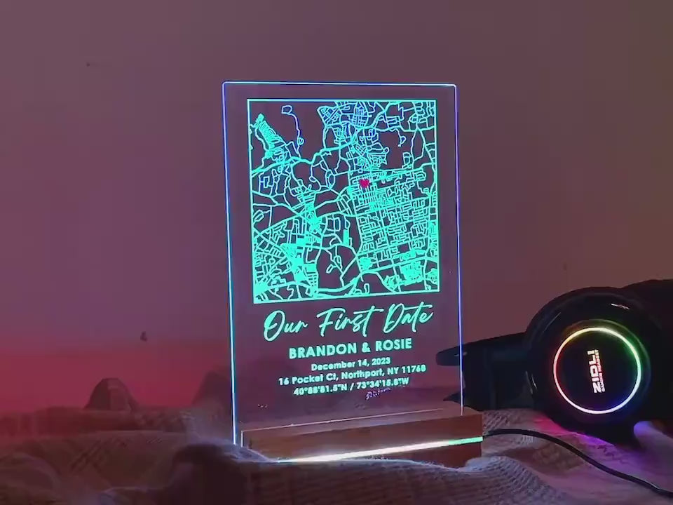 Our First Date Plaque | Map Plaque First Date
