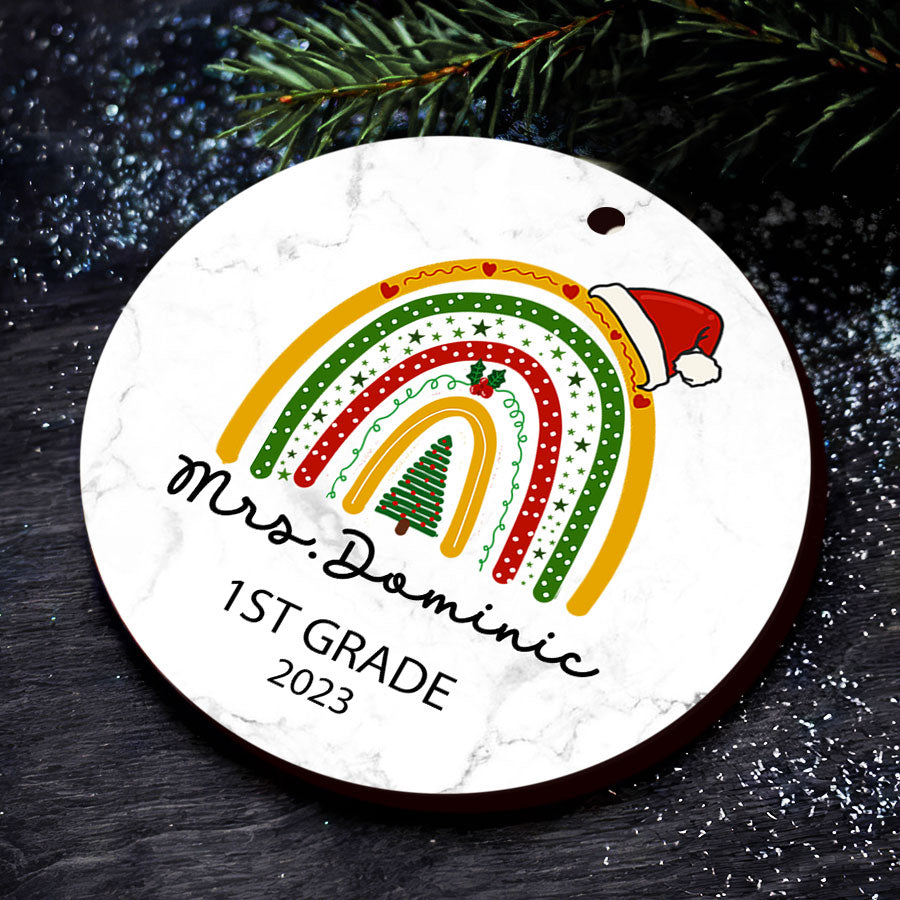 Boho Rainbow Teacher Ornament for Teacher