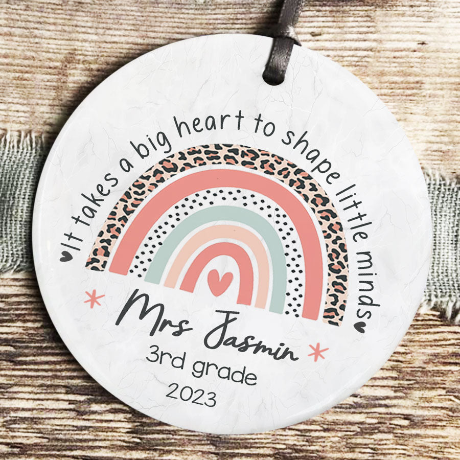 It Takes a Big Heart To Shape Little Minds Teacher Christmas Ornaments