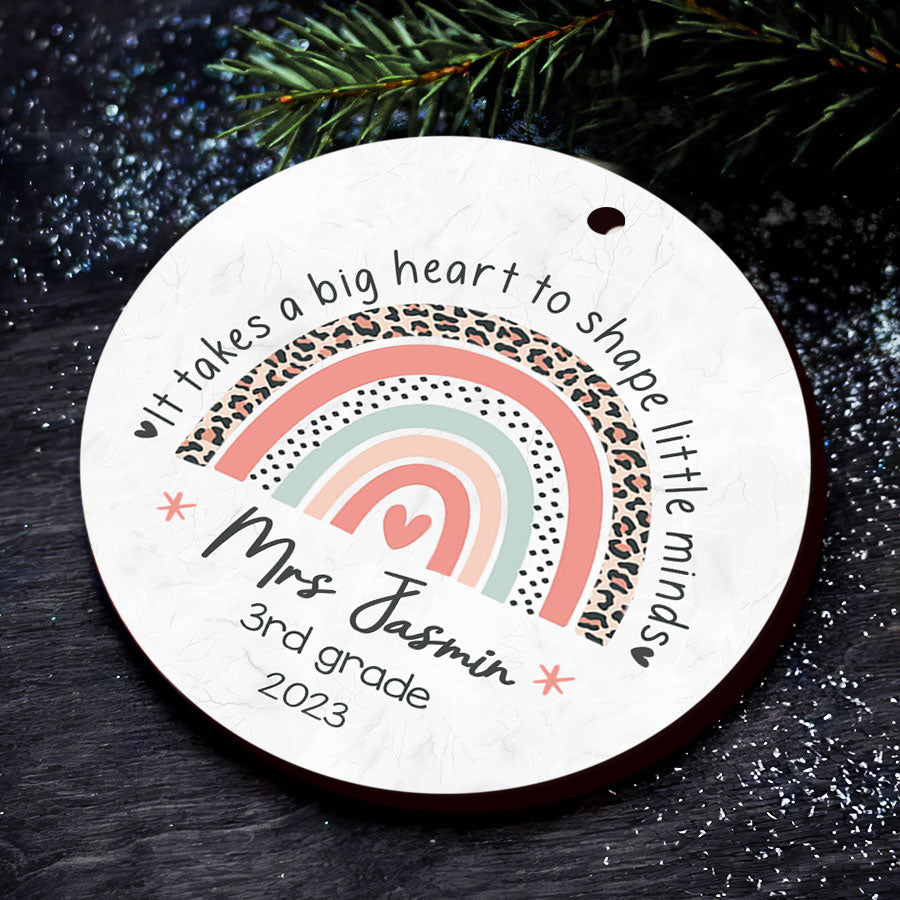 It Takes a Big Heart To Shape Little Minds Teacher Christmas Ornaments