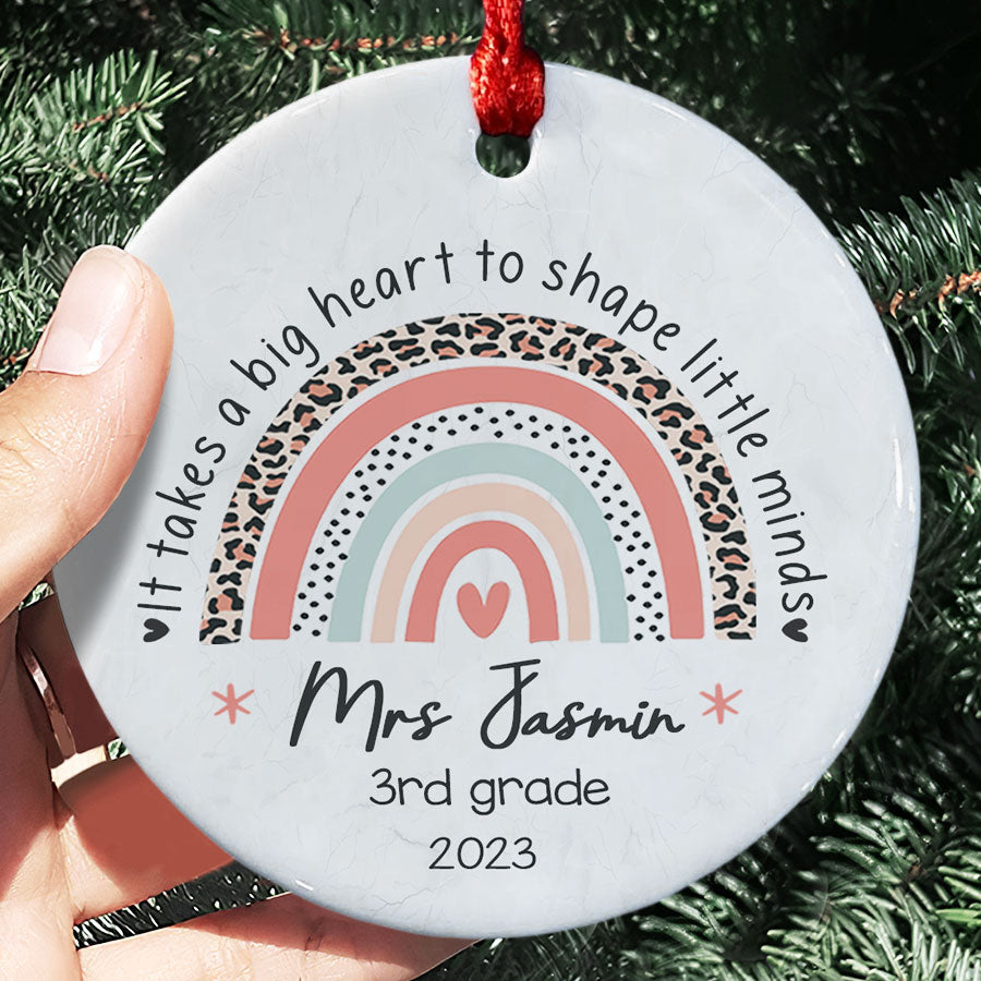 It Takes a Big Heart To Shape Little Minds Teacher Christmas Ornaments