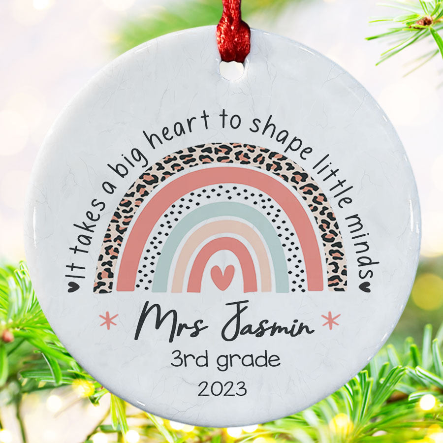 It Takes a Big Heart To Shape Little Minds Teacher Christmas Ornaments