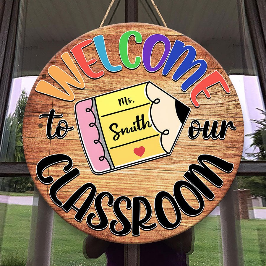 teacher welcome door sign