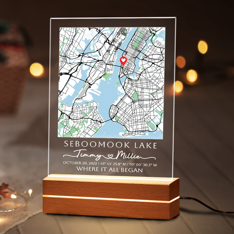 Custom Map Acrylic Plaque Led Night Light