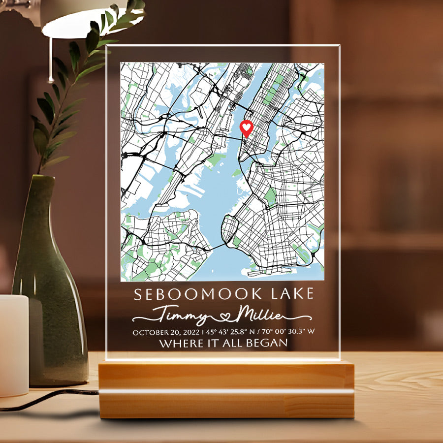 Custom Map Acrylic Plaque Led Night Light