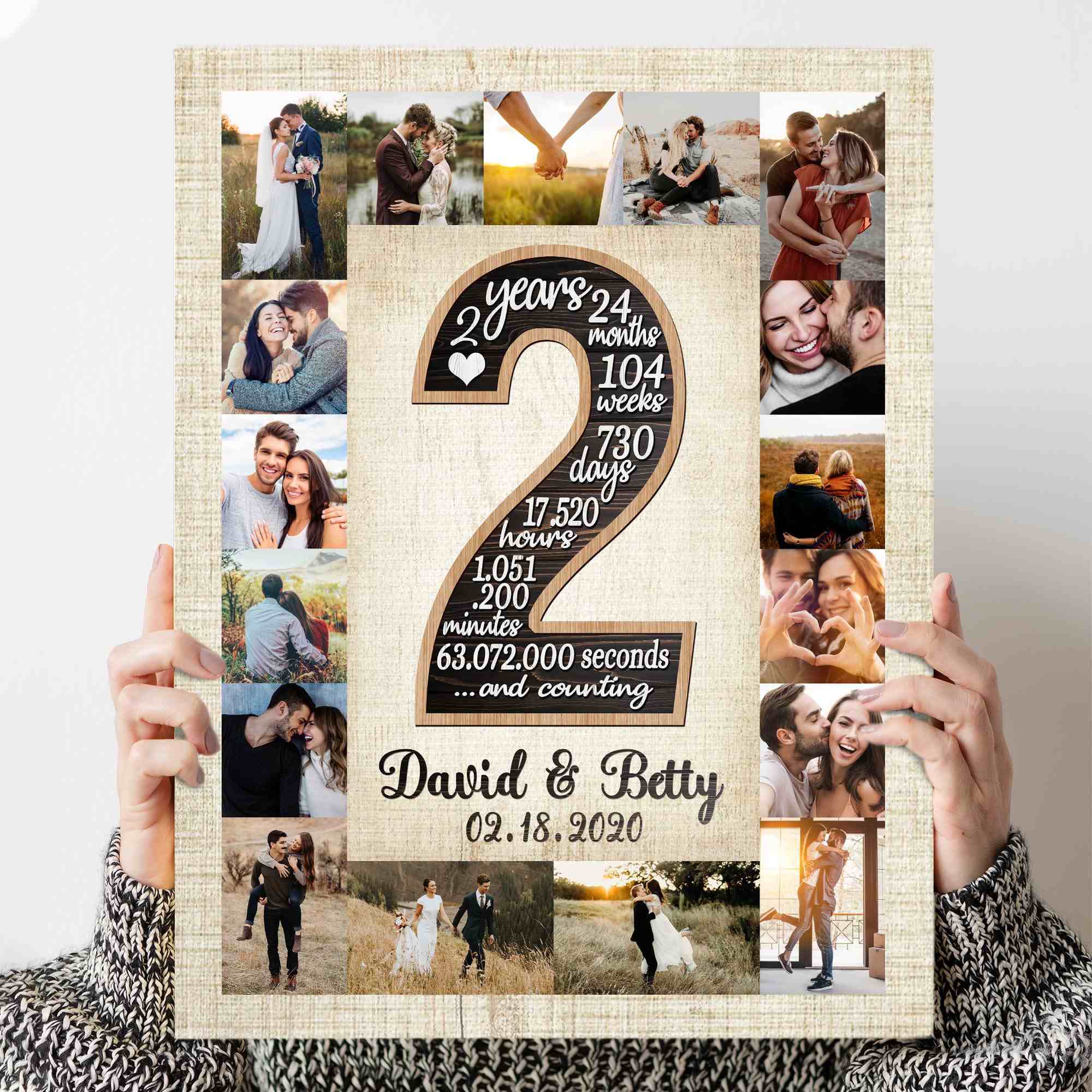 2nd Anniversary Gifts For Couples by Year. Two Year Booklet with Matching  Card for Cotton Anniversary. Second Anniversary Memory Journal & Keepsake  Album. Great 2 Year Wedding Gift for Husba - Walmart.com