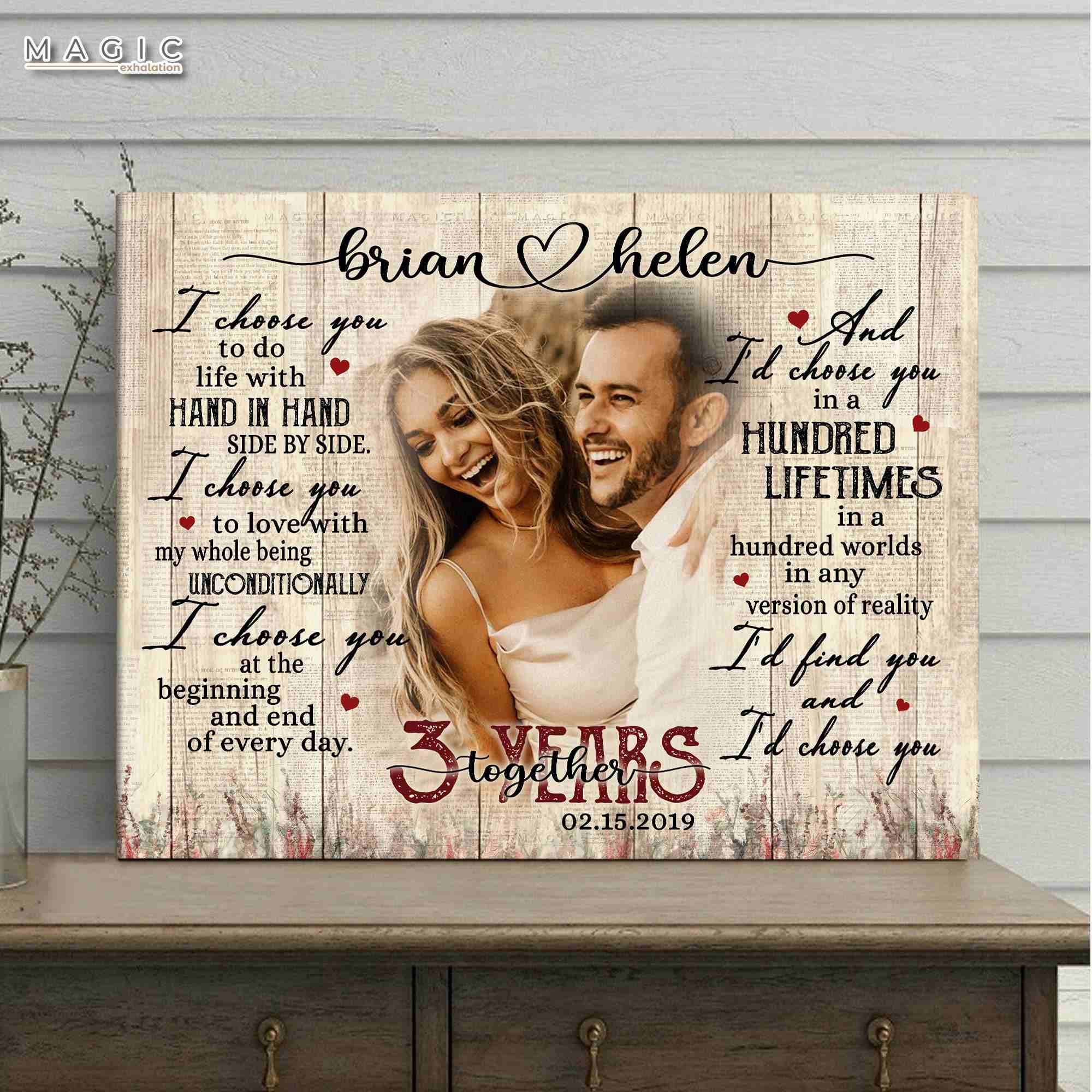 3rd Anniversary Gift For Husband Wife 3rd Wedding Anniversary – Red Ocean  Gifts