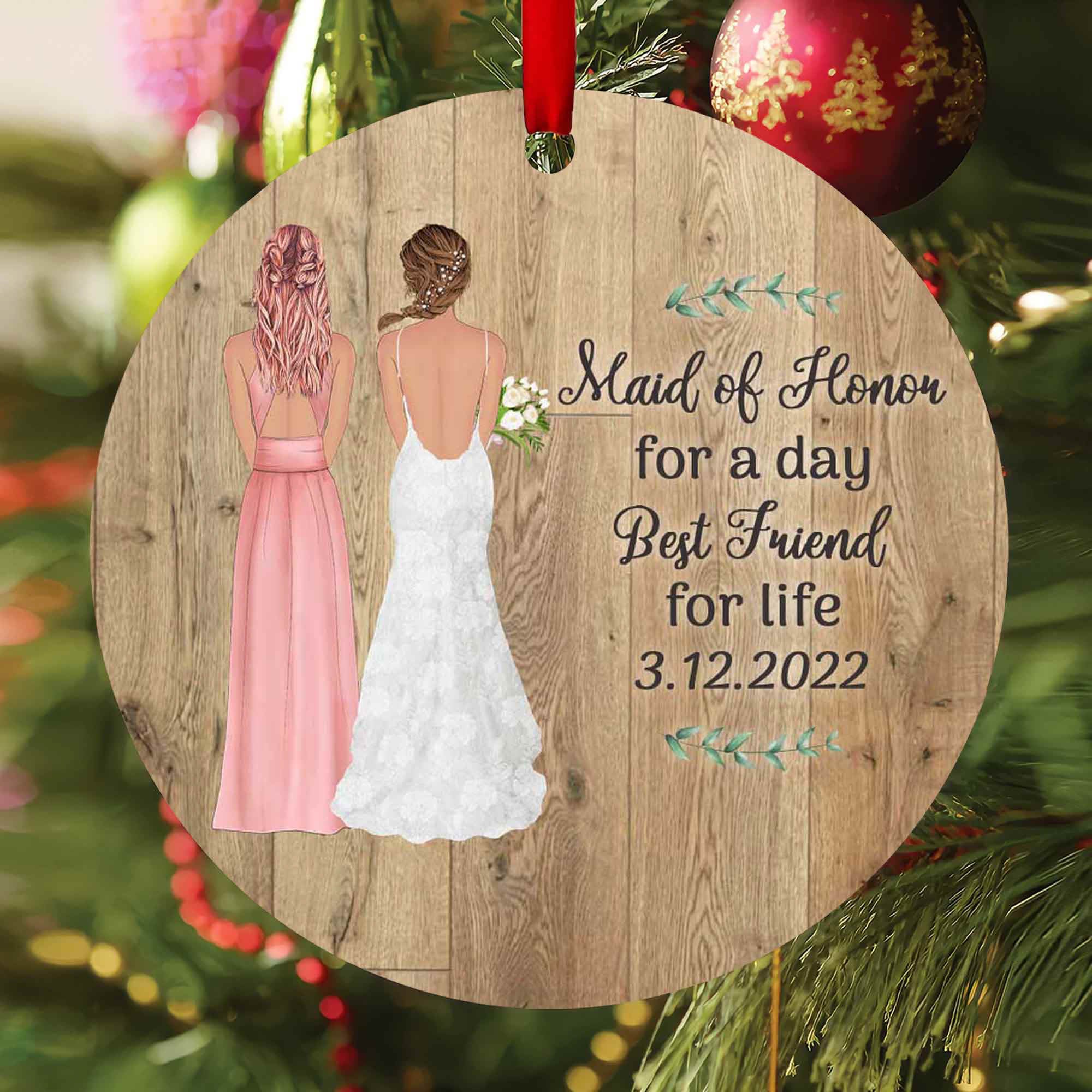 bridesmaid christmas ornament