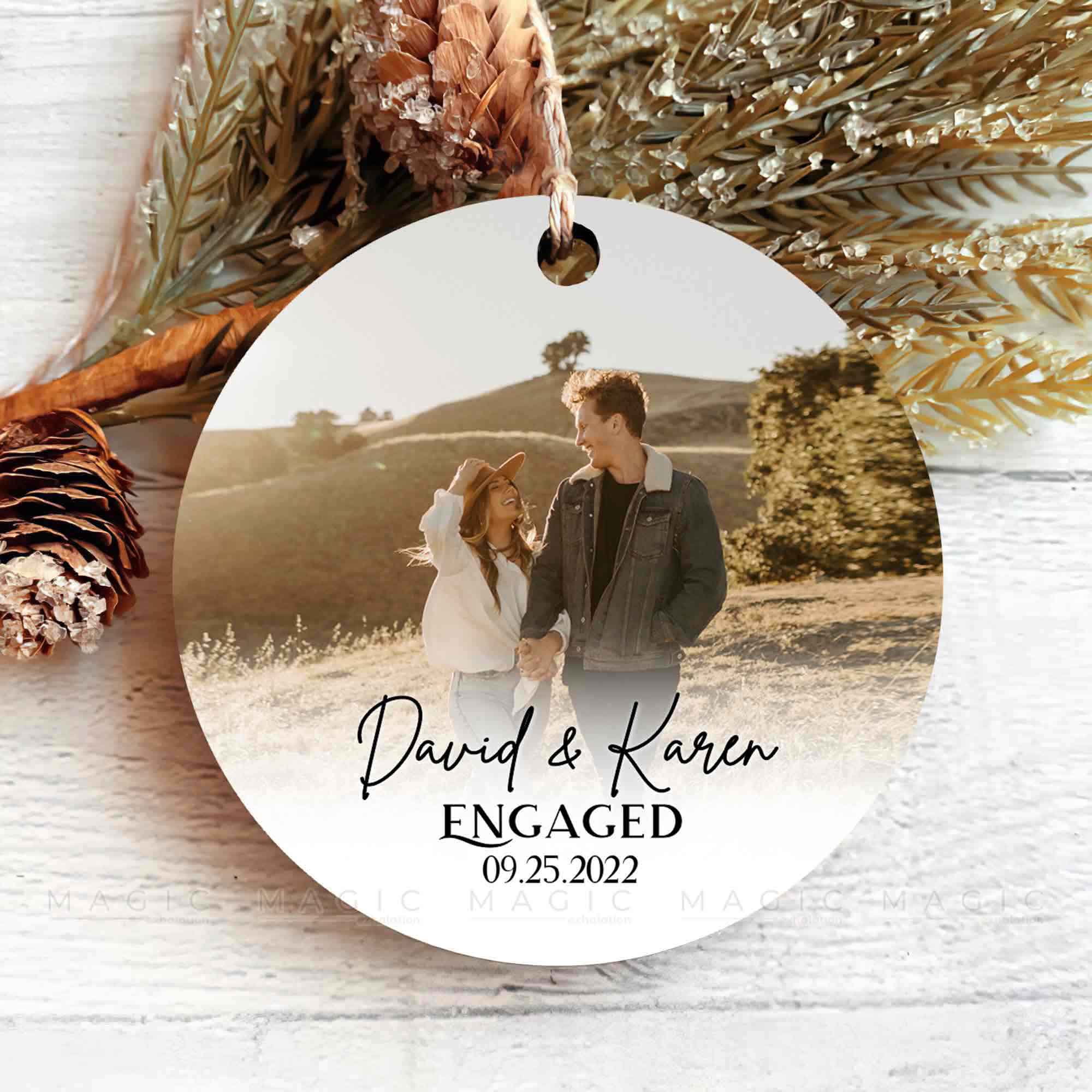 engaged christmas ornament