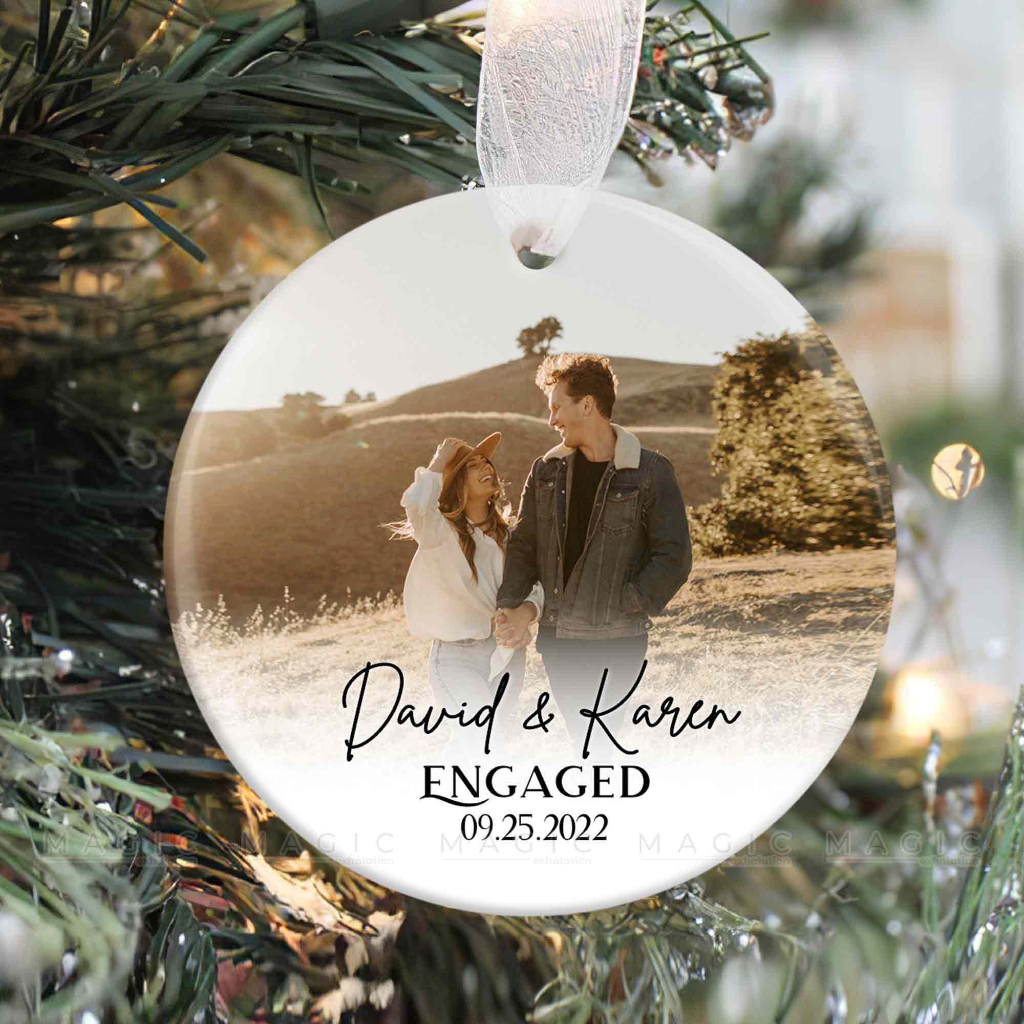 engaged christmas ornament