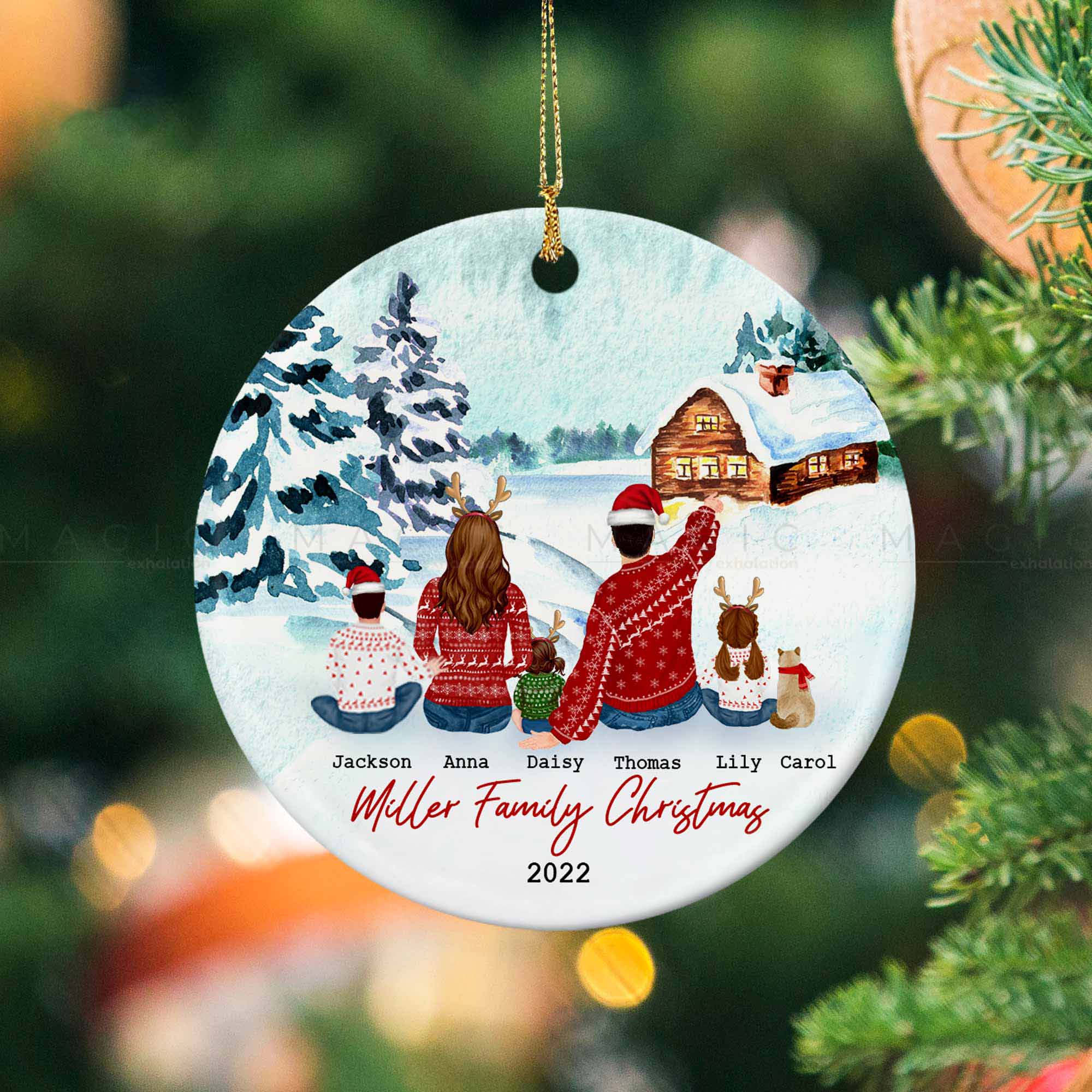 5 Pack Sublimation 3 inch Ceramic Christmas Ornaments