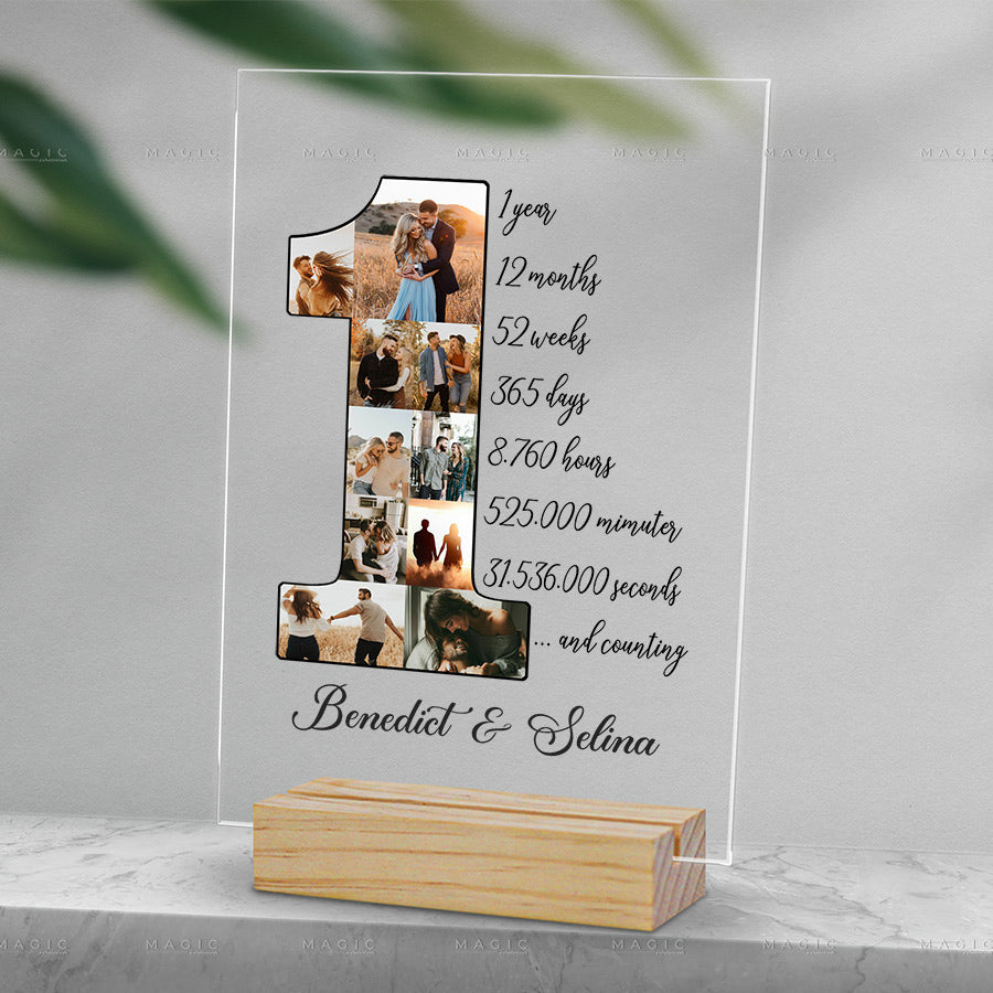 First Anniversary Gift, Thoughtful 1st Anniversary Gifts for Him & Her,  Custom Number One Photo Collages Canvas, Valentine Custom Gifts 2023 -  Magic Exhalation